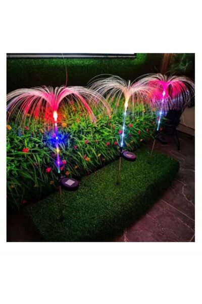 SimpluAcasa SET 2 X Solar Garden Lamp Jellyfish Type, Fiber Optic, 7 Colors R...