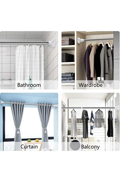 bahe home 2 Metre Teleskopik Askılık Ayaklı Elbise Askısı Yer Tasarruflu Port...