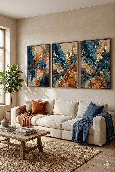 Meröka Çerçevesiz Maybeyla Maroka Premium Modern Otantik Yaşam Alanı Sanat Ko...