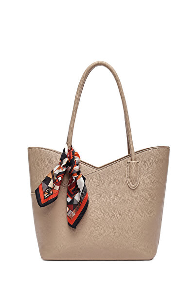 Derimod حقيبة كتف نسائية باللون البيج مع تفاصيل إكسسوارات 26PBD2703FT