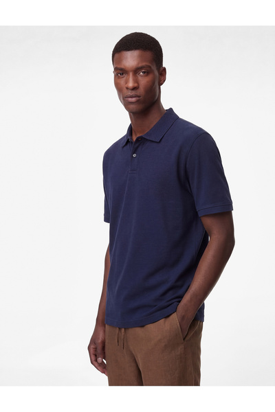 Koton Pamuklu Kısa Kollu Pike Kumaş Düğmeli Polo Yaka Slim Fit Tişört