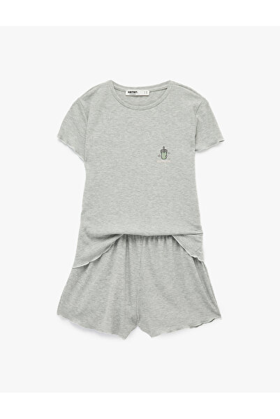 Koton Short Sleeve Viscose Blend Comfortable Fit Pajama Set - Set of 2