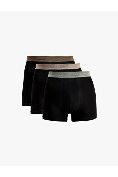 Koton Waist Detailed Cotton Regular Fit 3-Piece Boxer Set