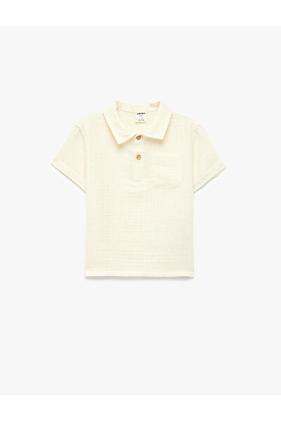 Koton Cămașă din bumbac cu mânecă scurtă și guler italian