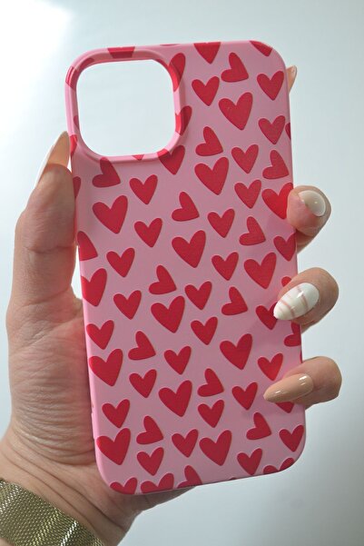 ARTEBA Global iPhone 15 Pro Pink Heart Pattern Premium Launch Phone Case