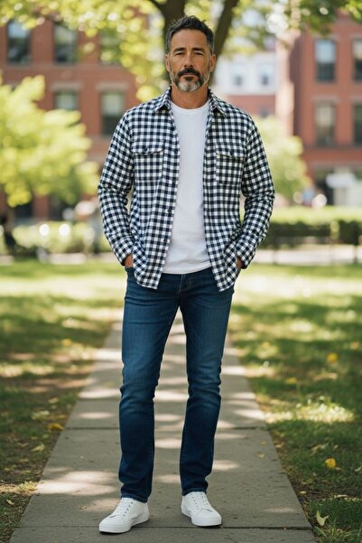 EREN STYLE Linen Classic 100% Cotton Long Sleeve Anti-Sweat Shirt