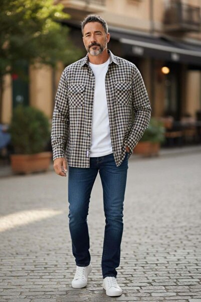 EREN STYLE Linen Classic 100% Cotton Long Sleeve Anti-Sweat Shirt