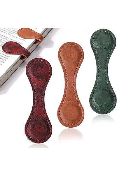 Arabest Magnetic Bookmarks,Vintage Leather Double-Sided Magnetic BookMark Cli...