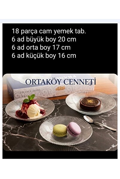 ORTAKÖYCENNETİ 18 Pieces 3 Sizes Glass Bowl Dinner Plates Large 20 cm Medium ...
