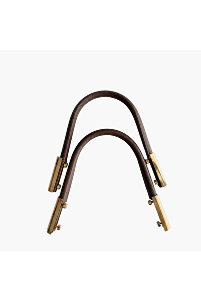 Hazen Home Metal Leather Covered Handle - Brown