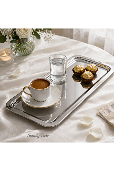 Simply Now Metal Baton Chrome Presentation Tray 33X13 cm – Chrome Metal