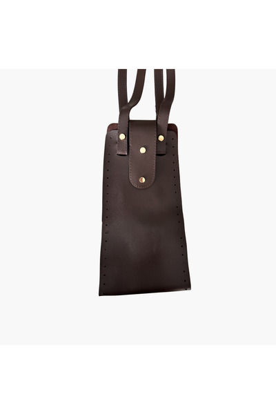 Hazen Home Gold Buckle Medium Bellows Faux Leather Bag Set