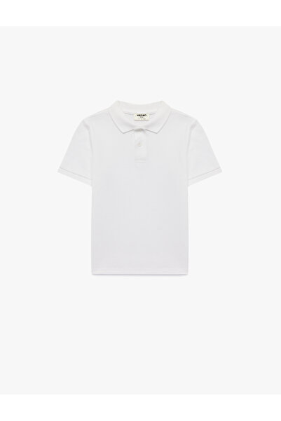 Koton Βαμβακερό μπλουζάκι με κοντό μανίκι με κουμπιά με βασικό λαιμόκοψη πόλο
