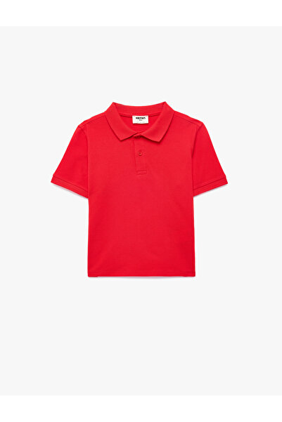 Koton Tricou cu mânecă scurtă cu nasturi din bumbac basic cu gât polo