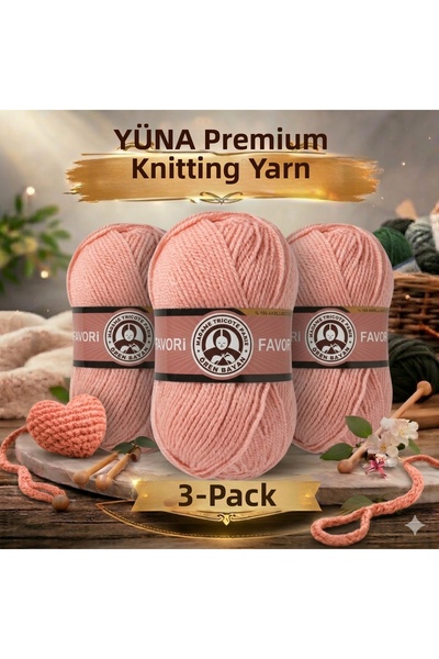 Ören Bayan Kristal 3-Piece Very Fine Knitting Yarn 001 Coral
