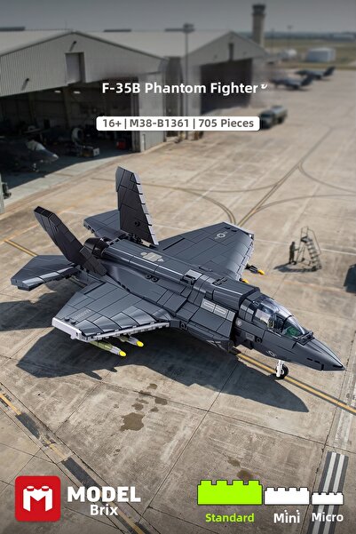ModelBrixx مجموعة مكعبات بناء طائرة F-35B فانتوم القتالية 705 قطعة