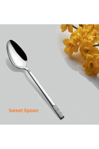 AHİR TİCARET İnter Steel Star Model Dessert Spoon 12 Pieces