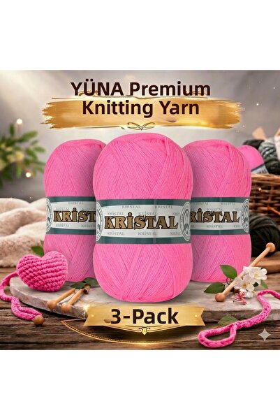 Ören Bayan خيط حياكة كريستال 3 عبوات متعدد الاستخدامات 040 وردي