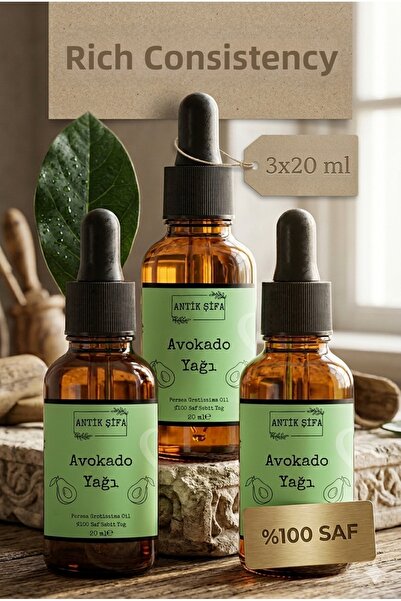 Antik Şifa Avocado Oil Set of 3 - 100% Non-Dilution and Natural Carrier