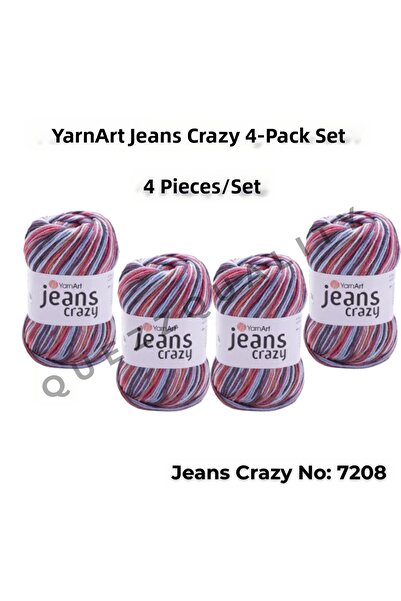 Yarnart خيط حياكة يدوي من Yarn Art Jeans Crazy El Knitting Yarn 7208 Punch Ip...