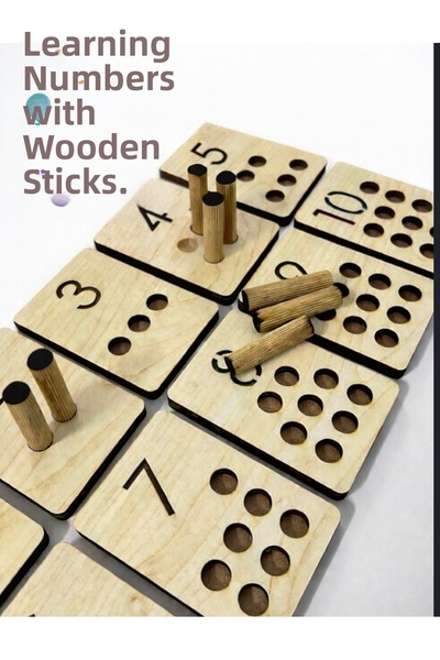 RMY Number Learning Toy with Wooden Sticks |   Montessori Educational Material