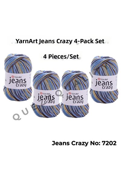 Yarnart خيط حياكة يدوي من Yarn Art Jeans Crazy El Knitting Yarn 7202 Punch Ip...