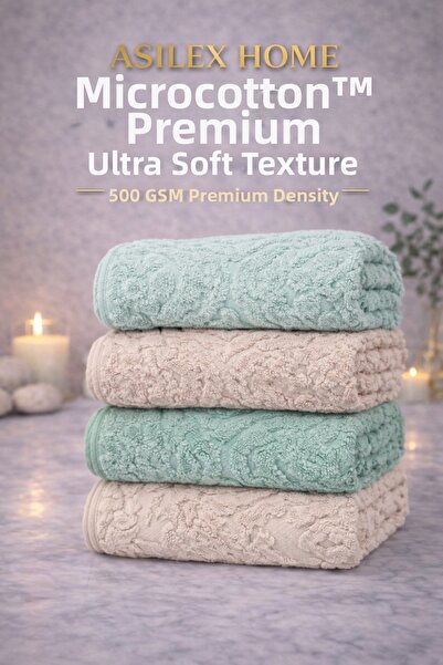 Asilex Home Collection Set de 4 prosoape de mână și față din microbumbac 100%...