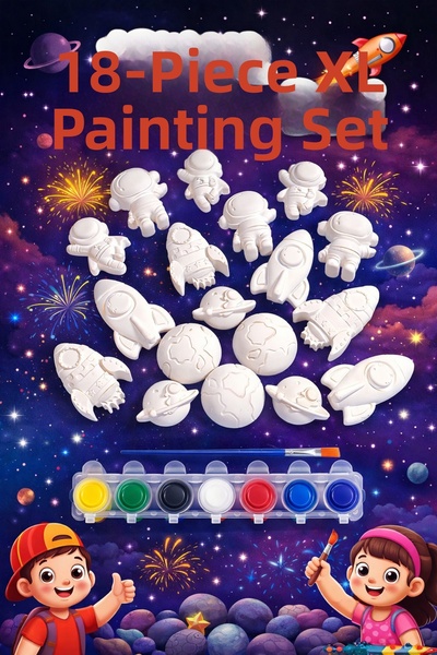 Misse 9 قطع (3D) مجموعة طلاء حجري تحت عنوان رائد الفضاء على شكل كوكب مجموعة ن...