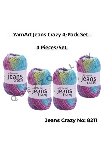 Yarnart Yarn Art Jeans Crazy Hand Knitting Yarn 8211 Punch Yarn Set of 4