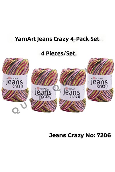 Yarnart Νήματα Τέχνης για Τζιν Crazy El Örgü Ipi 7206 Punch Ipi Σετ 4 τεμαχίων