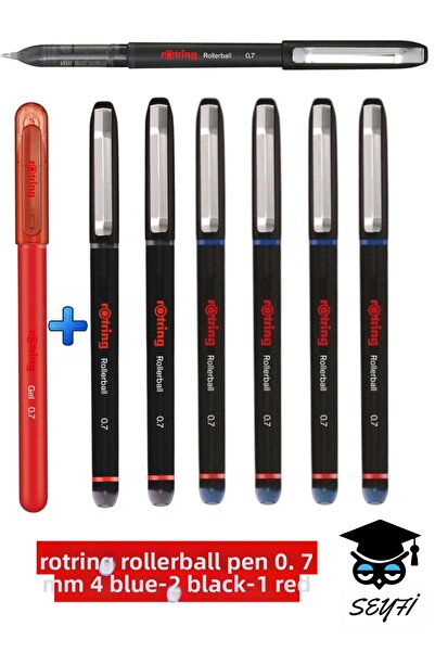 SEYFİKİRTASİYE قلم روترينج رولر 0.7 ملم 4 أزرق-2 أسود-1 أحمر