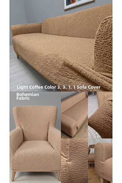 SENNORA قماش جاكار بوهيمي 3.3.1.1 غطاء أريكة، طقم أغطية كراسي، غطاء أريكة