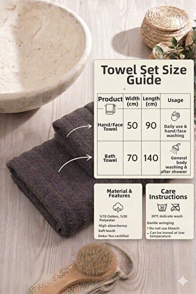 COTTONQUEEN 4 Piece Ely Powder Cream Bath Towel Set