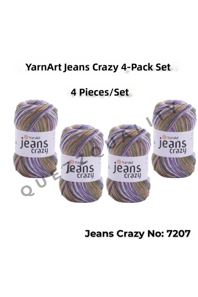 Yarnart Νήματα Τέχνης για Τζιν Crazy El Örgü Ipi 7207 Punch Ipi Σετ 4 τεμαχίων