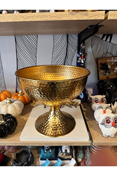 Atak Hediyelik Decorative Footed Tattooed Metal Gondola Bowl Fruit Bowl Gold ...
