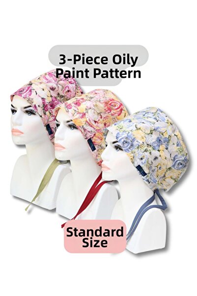 doktorbonem Standard Size 3-Piece Oil Painting Pattern Fuchsia Yellow Blue Oi...