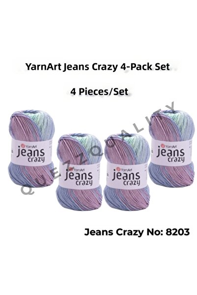Yarnart Yarn Art Jeans Crazy Hand Knitting Yarn 8203 Punch Yarn Set of 4