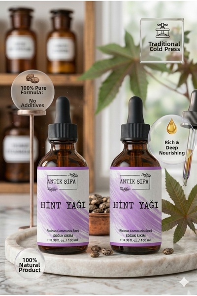 Antik Şifa Cold Pressed Castor Oil - Pure and Pressed Detailed (2 x 100ml)