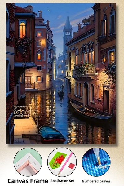 MOVAS قنوات البندقية |   لوحة فسيفساء الماس - لغز فسيفساء - تابلوه من الخرز -...