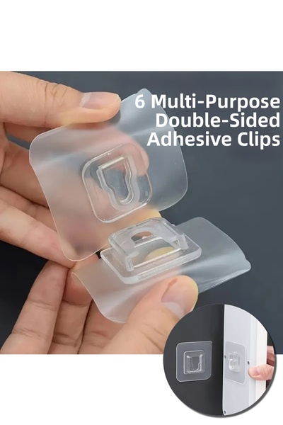ARVALE 6 τεμάχια κλιπ διπλής όψης με αυτοκόλλητο κούμπωμα, κρεμάστρα στερέωση...