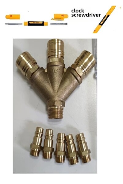 HAKTOR مجموعة أدوات الضاغط لضواغط الهواء، تتضمن 3 قطع من جسم الشوكة وسدادات ن...