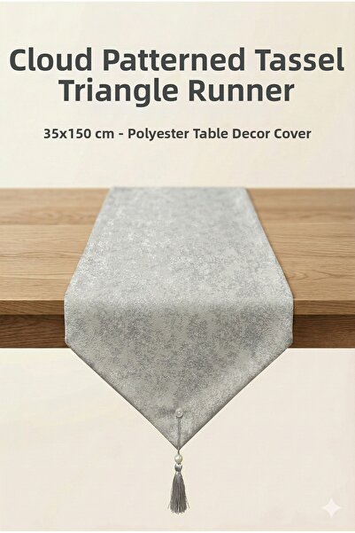 atak by atak home collection Τριγωνικό Τραπεζομάντιλο με Σχέδιο Σύννεφα και Φ...