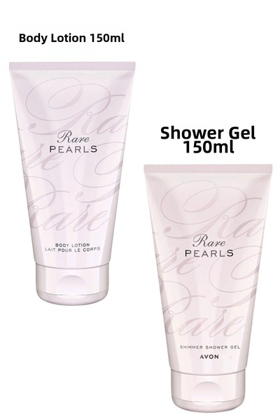 AVON لوشن الجسم النسائي من رير بيرلز 150 مل + جل الاستحمام 150 مل