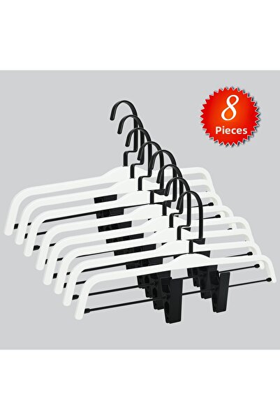 NYN شماعات خشبية (بخطاف أسود) للتنورة والسراويل 8 قطع