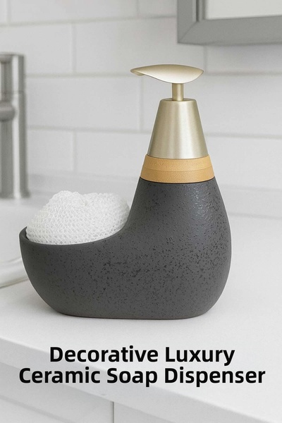 ARVALE Ceramic Soap Dish and Sponge Holder |   Decorative Set for Bathroom & ...