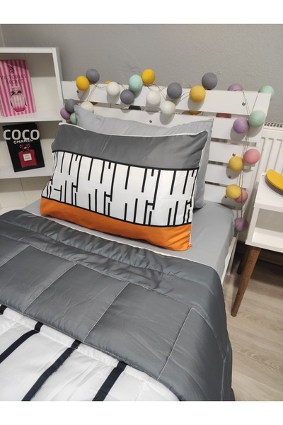 yok yok evim eve dair her şey Quilted Piano Patterned 4-Piece (100% Cotton 10...