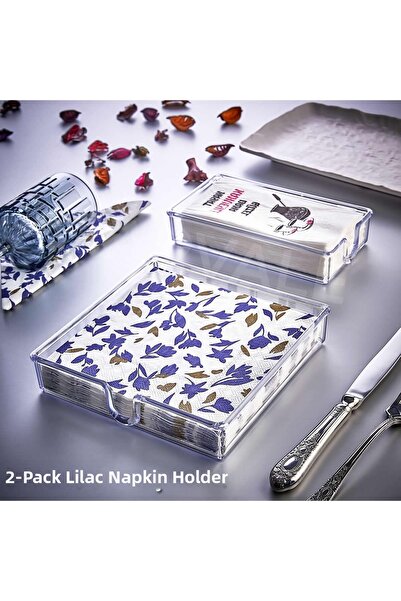 ARVALE Σετ 2 θήκες για χαρτοπετσέτες Lilack Crystal - Κομψός σχεδιασμός για τ...