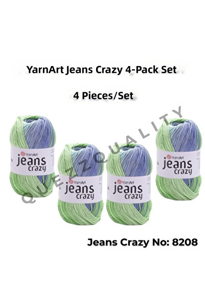 Yarnart Yarn Art Jeans Crazy Hand Knitting Yarn 8208 Punch Yarn Set of 4