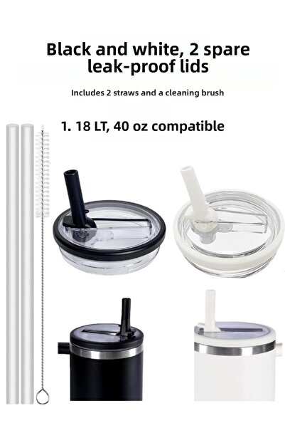 Kelira Compatible straw thermos leakproof replacement lid 2 colors 1.18 lt th...