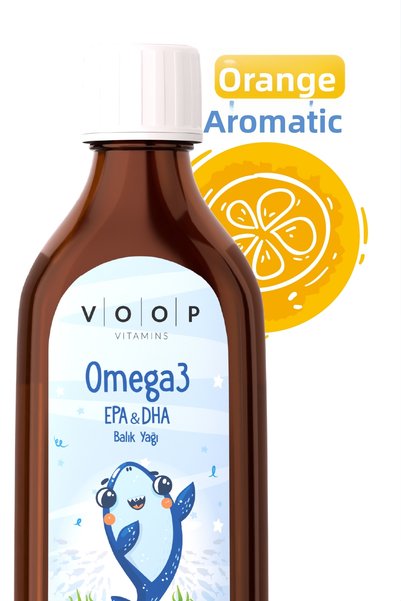 VOOP Fish Oil Omega 3 Syrup for Children Orange Flavored High Epa & Dha 150 ml